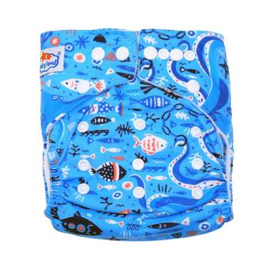 Babyland New Pocket Double Insert Microfiber Fish Jam Clodi Popok Bayi