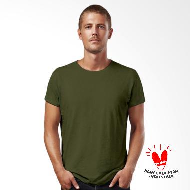Morning Whistle Man Basic Crew Neck T-Shirt Kaos Pria - Army Green Jay