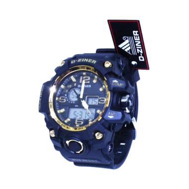 D-Ziner DZ 8009 Jam Tangan Pria Spo ... Rubber Strap - Hitam Gold