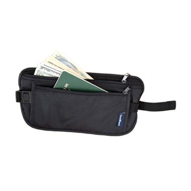 Travel Check Invisiblle Anti Theft Waist Bag Tas Pinggang - Black