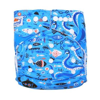 Babyland New Pocket Single Insert Microfiber Fish Jam Clodi Popok Bayi Semua Ukuran