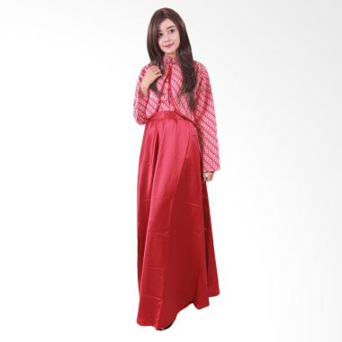 Batik Putri Ayu Solo Hijab Clarissa G077 Batik Gamis - Merah