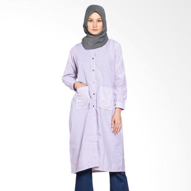 Chick Shop CO-34b-01-U Simple Stripes Long Shirt Tunic Moslem - Purple