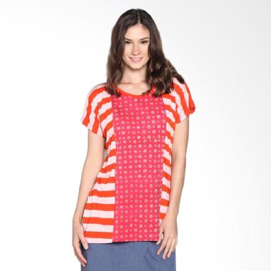 Fafa Collection 005 Nouna Short Sle ... k Wanita - Orange Stripes