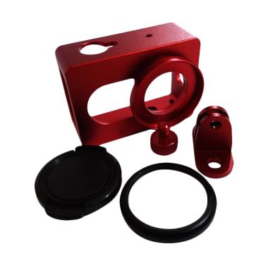 Xiaomi Yi Aluminium Protective Case ... Plate & UV Filter - Merah