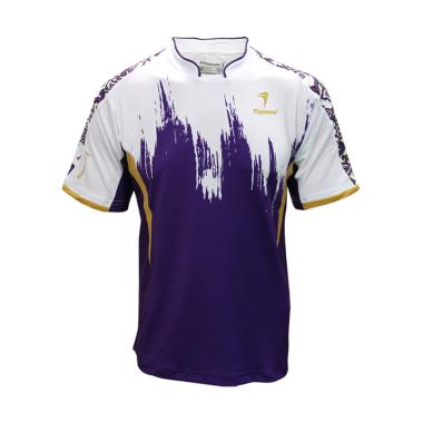 Flypower Mandala Advantage Logo Kaos Badminton Pria - White / Purple
