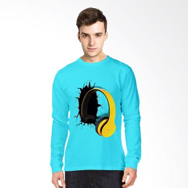 T-Shirt Glory 3D Airphone Drag Lengan Panjang Kaos - Turkis Muda