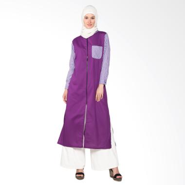 Chick Shop Long Tunic With Front Zipper CO-54-02-U Baju Moslem - Purple