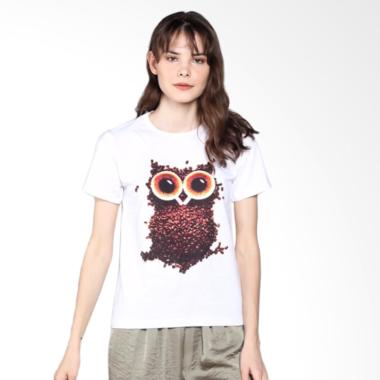 ELLIPSES INC Tumblr Tee Lengan Pendek Owl T-Shirt Wanita - Putih