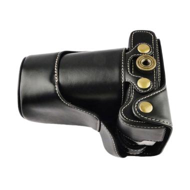 Universal Leather Casing for Kamera Mirrorless Canon EOS M3 - Hitam