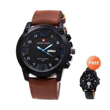 Swiss Army 002 Jam Tangan Pria - Co ... angan Casual - Hitam Biru