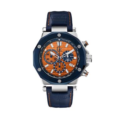 Guess Collection Jam Tangan Pria Leather Gc X72031G7S - Biru Orange