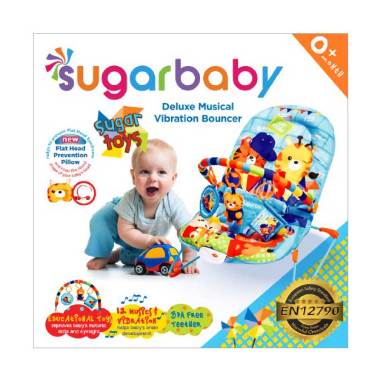 Sugar Baby Deluxe Musical Vibration Sugar Toys Baby Bouncher - Blue
