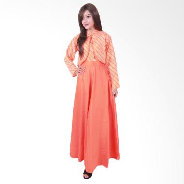 Batik Putri Ayu Solo Hijab Clarissa G077 Batik Gamis - Orange