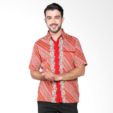 FS - Batik Adikusuma Men Hem Batik Parang Simetris Atasan Pria - Merah 412090027 M