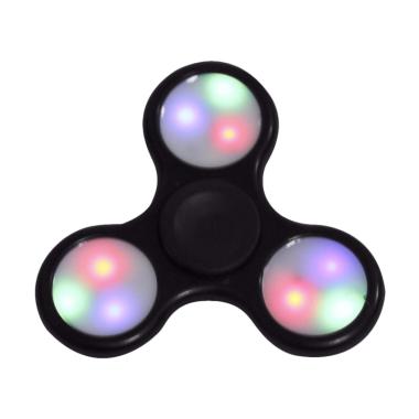 Fidget Hand Spinner LED Lampu Disco Light - Black