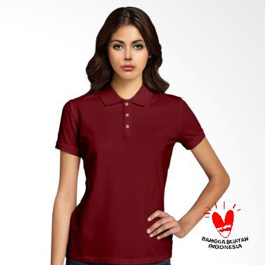 Morning Whistle Basic Polo Shirt Wanita - Maroon Red Oriole