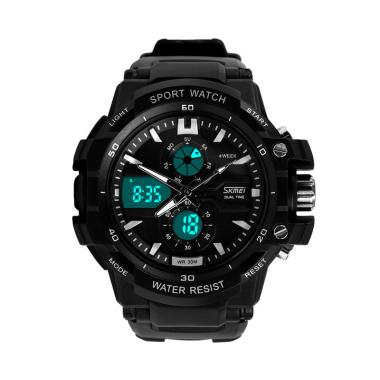 SKMEI Dual Time Richo Sport Watch T ... Tangan Pria - Hitam Putih