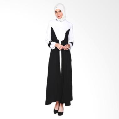 De ChantiQue Safira Broken Linen Long Sleeves Maxi Dress - White Black