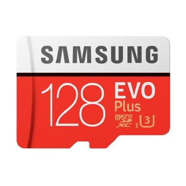 Samsung EVO Plus microSDXC UHS-I Card with Adapter - Merah [128 GB/