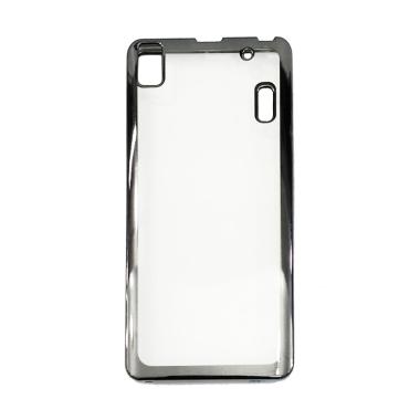 Jual OEM Jelly Transparan Shiny Chrome List Softcase Casing for Lenovo A7000 Hitam Online Harga &
