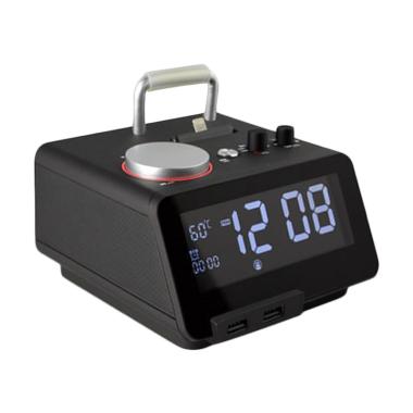 Homtime C12Pro Docking Station Spea ... lock Dan FM Radio - Hitam
