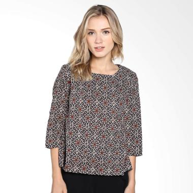 Batik Pria Tampan Wbl34-04081637p Women Nitik Lingkar Manis Blouse - Teak