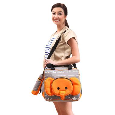 Dialogue Baby Tas Bayi Medium + Tempat Botol Susu Cute Series - Orange