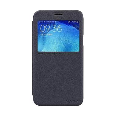 Nillkin Sparkle Leather Flip Cover ... laxy J7 J700 2015 - Hitam