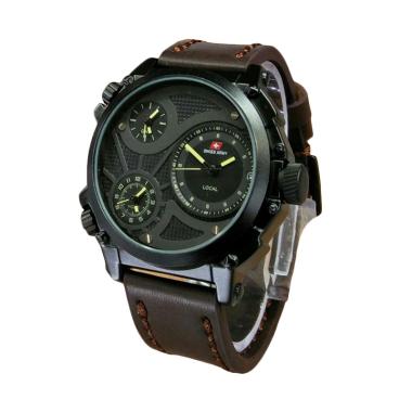 Swiss Army Infantry Jam Tangan Pria ... trap - SA 6030 Dark Brown