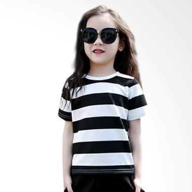 Cutevina Girls Fashion Big Stripped ... akaian Anak - Black White
