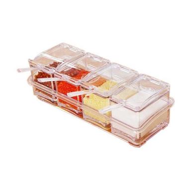 Meilyngiftshop 4 in 1 Seasoning Box Crystal Set Tempat Bumbu
