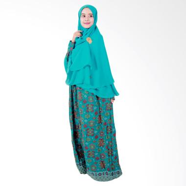 Batik Putri Ayu Solo Gamis Syari GH2 Dress Muslim - Hijau