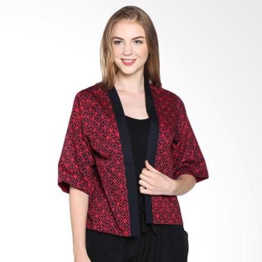 Batik Pria Tampan Women Woupd-04081614c Modern Wedding Ring Cardigan - Red