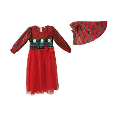 Baby Zakumi Motif Kain Songket Baju ... is Anak Perempuan - Merah