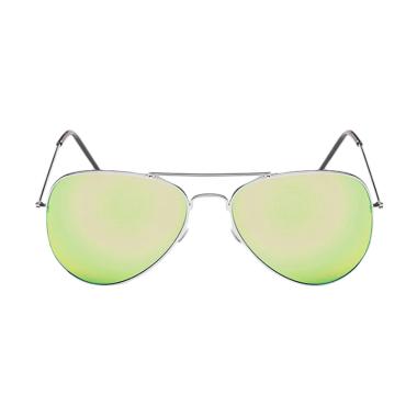 Deoclaus Fashion Aviator Eyewear Harley Sunglasses - Dark Green Silver