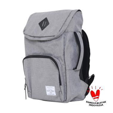 Ezplora Waterproof Premium Unisex Canvas Bas Tas Ransel - Gray White