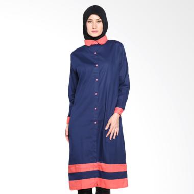 Chick Shop CO-73-04-DPe Two Tone Sandwich Long Shirt Tunic Moslem - Navy Peach