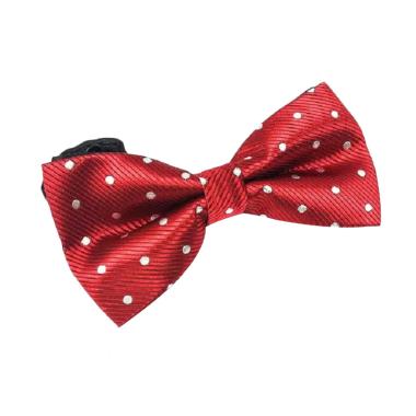 Houseofcuff Motif Wedding Best Man Polka Bowtie Dasi Kupu - Red