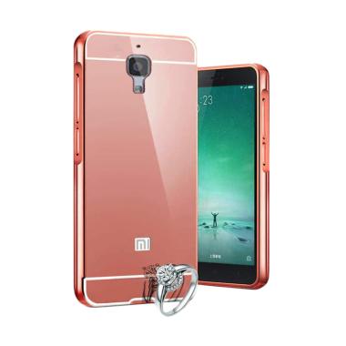 Case Aluminium Bumper Slide Mirror Casing for Xiaomi Mi 4 - Rose Gold [Best Seller