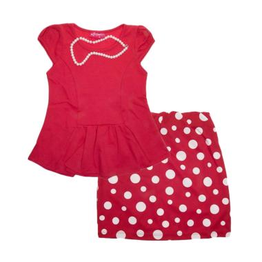 Homy Kids Peplum T-shirt Polkadot S ... elan Anak Perempuan - Red