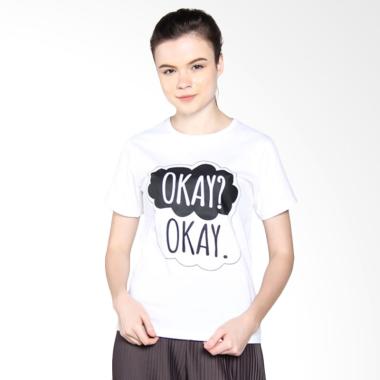 Ellipses Inc Tumblr Tee Lengan Pendek Okay Okay T-Shirt Wanita - Putih