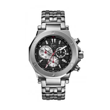 Guess Collection Gc Stainless Jam Tangan Pria X72013G5S - Silver Hitam