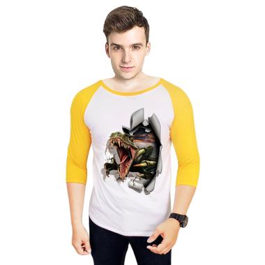 T-Shirt Glory 3D Dinosaurus Numeno Raglan T-shirt - Putih Kuning