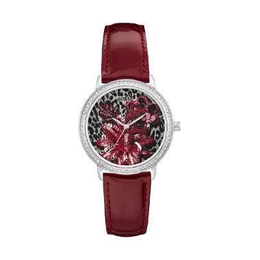 Guess W0821L1 Crystal Motif Leopard ... angan Wanita - Red Silver