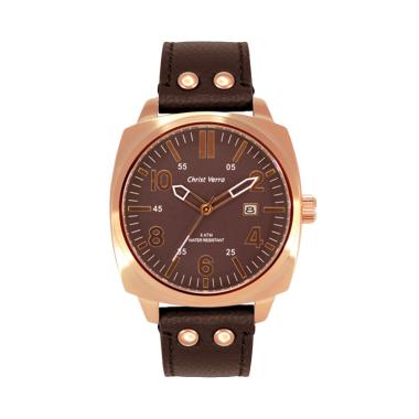 Christ Verra CV 52710G-25 BRN Multifunction Jam Tangan Pria - Brown Rose Gold Brown/ Rose Gold