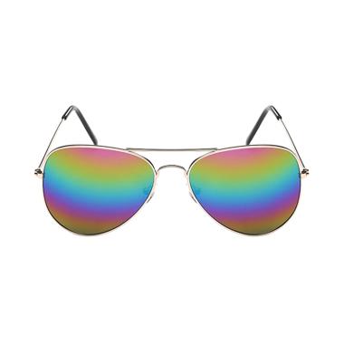 Fashion Eyewear Kacamata Fashion Su ... y Aviator Pilot - Rainbow