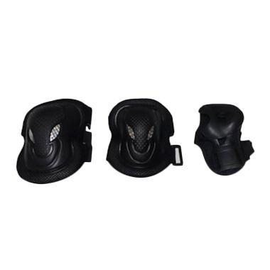 Allsportinggoods Set Pelindung Lutut, Siku, dan Telapak - Hitam