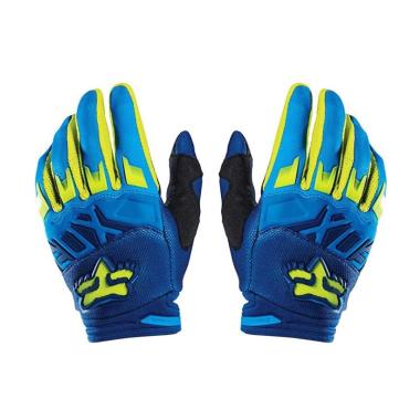 Raja Motor Cross Fox Dirt Power 201 ... Full Finger - Biru Kuning