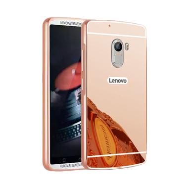 OEM Luxury Bumper Metal Sliding Backcase Casing for Lenovo Vibe K4 Note A7010 - Rose Gold
